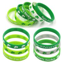 St. Patrick Shamrock Letter Plastic Silica Gel Party Wristband Costume Props 1 Piece main image 5