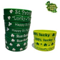 St. Patrick Shamrock Letter Plastic Silica Gel Party Wristband Costume Props 1 Piece main image 4