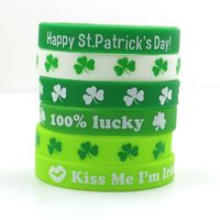 St. Patrick Shamrock Letter Plastic Silica Gel Party Wristband Costume Props 1 Piece main image 3