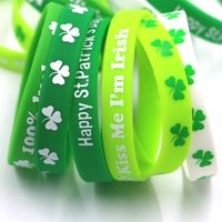 St. Patrick Shamrock Letter Plastic Silica Gel Party Wristband Costume Props 1 Piece main image 2