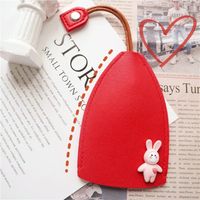 1 Piece Cute Rabbit Animal Solid Color Pu Leather Unisex Bag Pendant Keychain main image 4