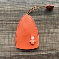1 Piece Cute Rabbit Animal Solid Color Pu Leather Unisex Bag Pendant Keychain sku image 3