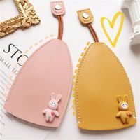 1 Piece Cute Rabbit Animal Solid Color Pu Leather Unisex Bag Pendant Keychain main image 5