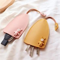 1 Piece Cute Rabbit Animal Solid Color Pu Leather Unisex Bag Pendant Keychain main image 6