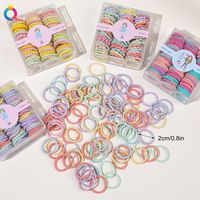 Sweet Star Solid Color Strawberry Plastic Rubber Band Hair Tie 1 Set main image 4