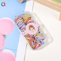 Sweet Star Solid Color Strawberry Plastic Rubber Band Hair Tie 1 Set sku image 16