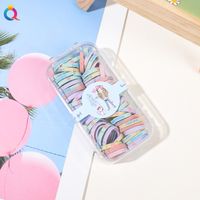 Sweet Star Solid Color Strawberry Plastic Rubber Band Hair Tie 1 Set sku image 18