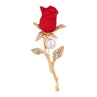 Original Design Flower Mixed Materials Inlay Artificial Diamond Pearl Women's Brooches sku image 3