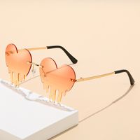 Fashion Heart Shape Pc Special-shaped Mirror Patchwork Frameless Women's Sunglasses main image 5