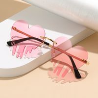 Fashion Heart Shape Pc Special-shaped Mirror Patchwork Frameless Women's Sunglasses main image 4