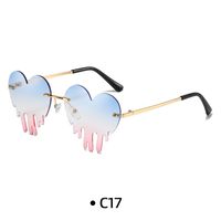 Fashion Heart Shape Pc Special-shaped Mirror Patchwork Frameless Women's Sunglasses sku image 17
