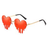 Fashion Heart Shape Pc Special-shaped Mirror Patchwork Frameless Women's Sunglasses main image 3