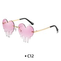 Fashion Heart Shape Pc Special-shaped Mirror Patchwork Frameless Women's Sunglasses sku image 12