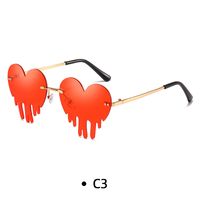 Fashion Heart Shape Pc Special-shaped Mirror Patchwork Frameless Women's Sunglasses sku image 2