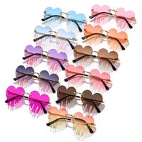 Fashion Heart Shape Pc Special-shaped Mirror Patchwork Frameless Women's Sunglasses main image 1
