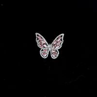 Moda Mariposa Metal Embutido Diamantes De Imitación Mujeres Anillos sku image 11