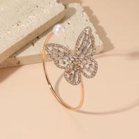 Moda Mariposa Metal Embutido Diamantes De Imitación Mujeres Anillos sku image 13