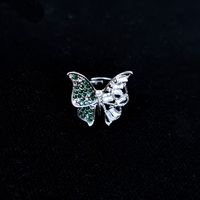 Moda Mariposa Metal Embutido Diamantes De Imitación Mujeres Anillos sku image 5