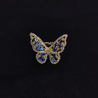 Moda Mariposa Metal Embutido Diamantes De Imitación Mujeres Anillos sku image 12