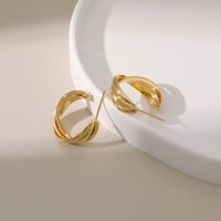 1 Pair Simple Style C Shape Plating Alloy Ear Studs main image 1
