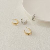 1 Pair Simple Style C Shape Plating Alloy Ear Studs main image 2