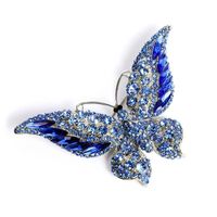 Rétro Papillon Alliage Incruster Diamant Artificiel Cristal Femmes Broches main image 1