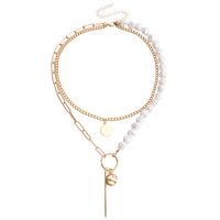 Fashion Geometric Alloy Plating Artificial Pearls Women's Layered Necklaces sku image 1