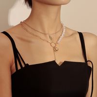 Fashion Geometric Alloy Plating Artificial Pearls Women's Layered Necklaces main image 4