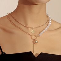 Fashion Geometric Alloy Plating Artificial Pearls Women's Layered Necklaces main image 1