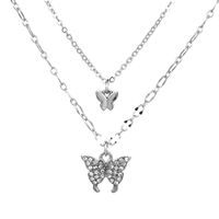 Fashion Butterfly Copper Inlay Zircon Necklace 1 Piece sku image 5