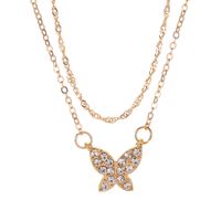 Fashion Butterfly Copper Inlay Zircon Necklace 1 Piece sku image 8