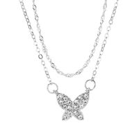 Fashion Butterfly Copper Inlay Zircon Necklace 1 Piece sku image 9