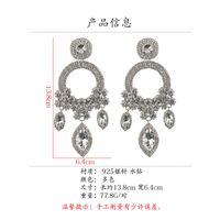 Fashion Water Droplets Sterling Silver Inlay Rhinestones Drop Earrings 1 Pair main image 3