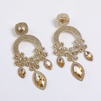 Fashion Water Droplets Sterling Silver Inlay Rhinestones Drop Earrings 1 Pair sku image 1