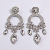 Fashion Water Droplets Sterling Silver Inlay Rhinestones Drop Earrings 1 Pair sku image 2