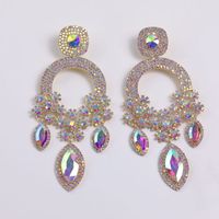 Fashion Water Droplets Sterling Silver Inlay Rhinestones Drop Earrings 1 Pair sku image 5