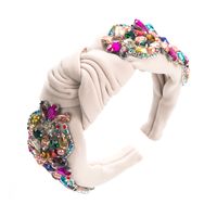 Baroque Style Flower Cloth Inlay Glass Pearl Hair Band 1 Piece main image 2