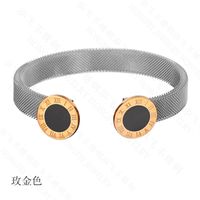 Titanium&stainless Steel Vintage Geometric Bracelet  (steel Color) Nhhf0291-steel-color sku image 4