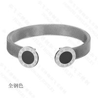 Titanium&stainless Steel Vintage Geometric Bracelet  (steel Color) Nhhf0291-steel-color sku image 2