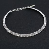 Luxueux Géométrique Alliage Placage Strass Plaqué Argent Femmes Bracelets Des Boucles D'oreilles Collier main image 5