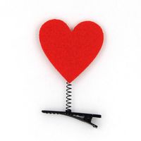 Cute Heart Shape Metal Hair Clip sku image 1