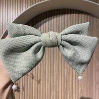 Elegant Solid Color Cloth Bowknot Hair Clip sku image 2