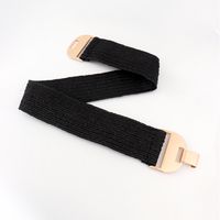 Casual Solid Color Alloy Elastic Band Women's Woven Belts 1 Piece main image 4