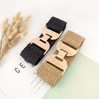 Casual Solid Color Alloy Elastic Band Women's Woven Belts 1 Piece main image 3