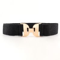 Casual Solid Color Alloy Elastic Band Women's Woven Belts 1 Piece main image 2