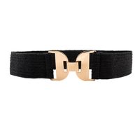 Casual Solid Color Alloy Elastic Band Women's Woven Belts 1 Piece sku image 1