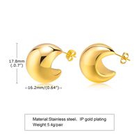 Simple Style Solid Color Stainless Steel Plating Ear Studs 1 Pair main image 2