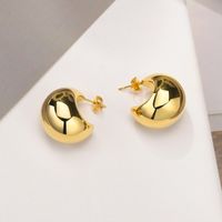 Simple Style Solid Color Stainless Steel Plating Ear Studs 1 Pair main image 5
