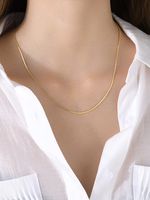 Simple Style Solid Color Titanium Steel Plating Necklace 1 Piece main image 3