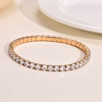 Simple Style Square Stainless Steel Inlay Zircon Bracelets main image 3